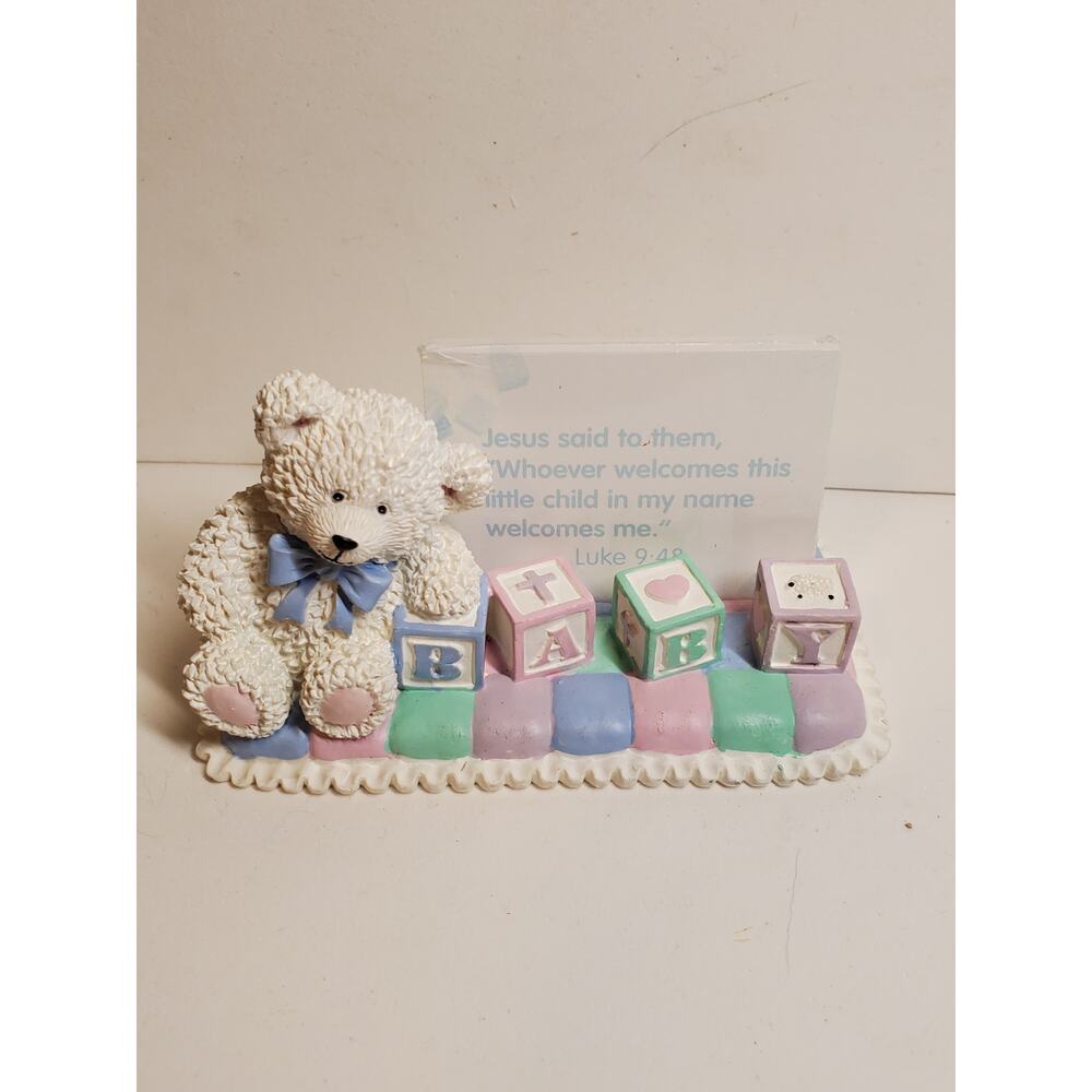 God Bless Baby Bear Figurine - W/ 40 Scriptures